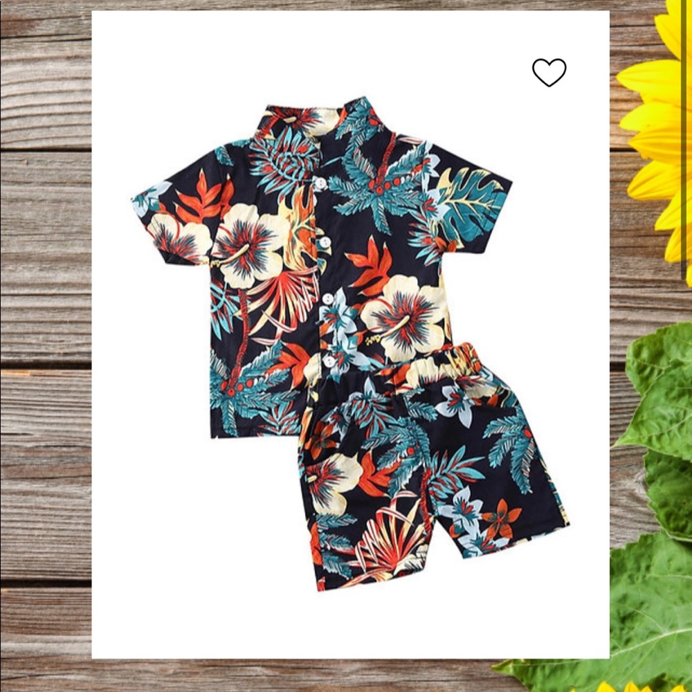 Hawaiian “Dad Shirt” Short Set (Boys)